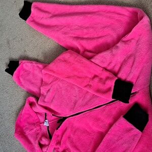 Hot pink fluffy onesie